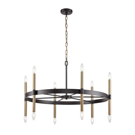 THOMAS Notre Dame 12Light Chandelier in Oil Rubbed Bronze, Gold CN261221